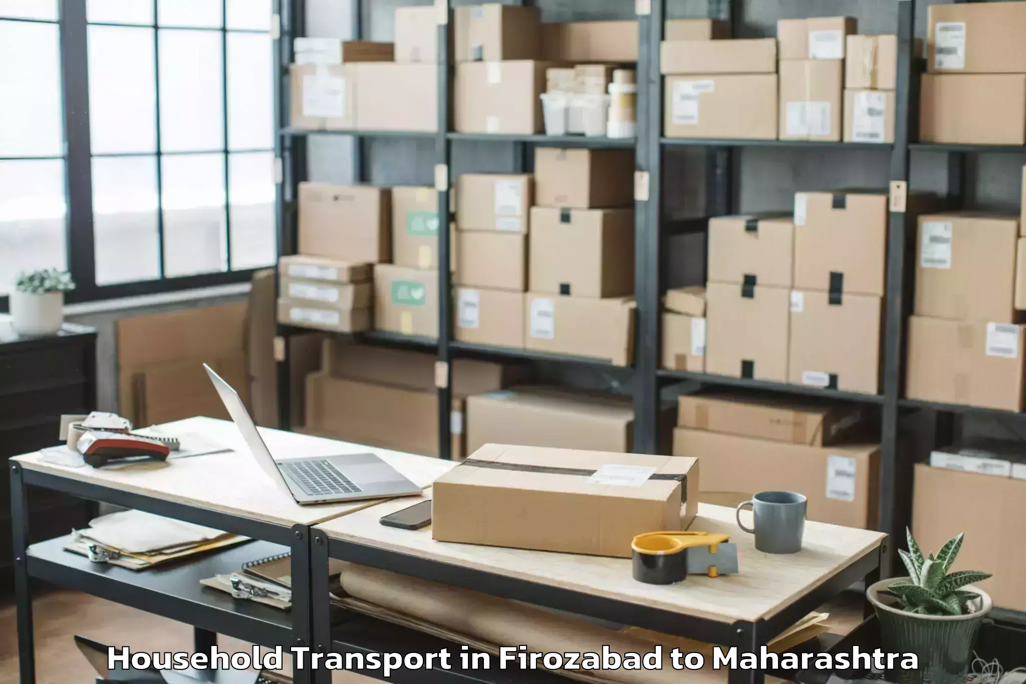 Professional Firozabad to Korpana Household Transport